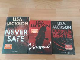 3x Lisa Jackson Thriller dunkle Bestie Paranoid never safe