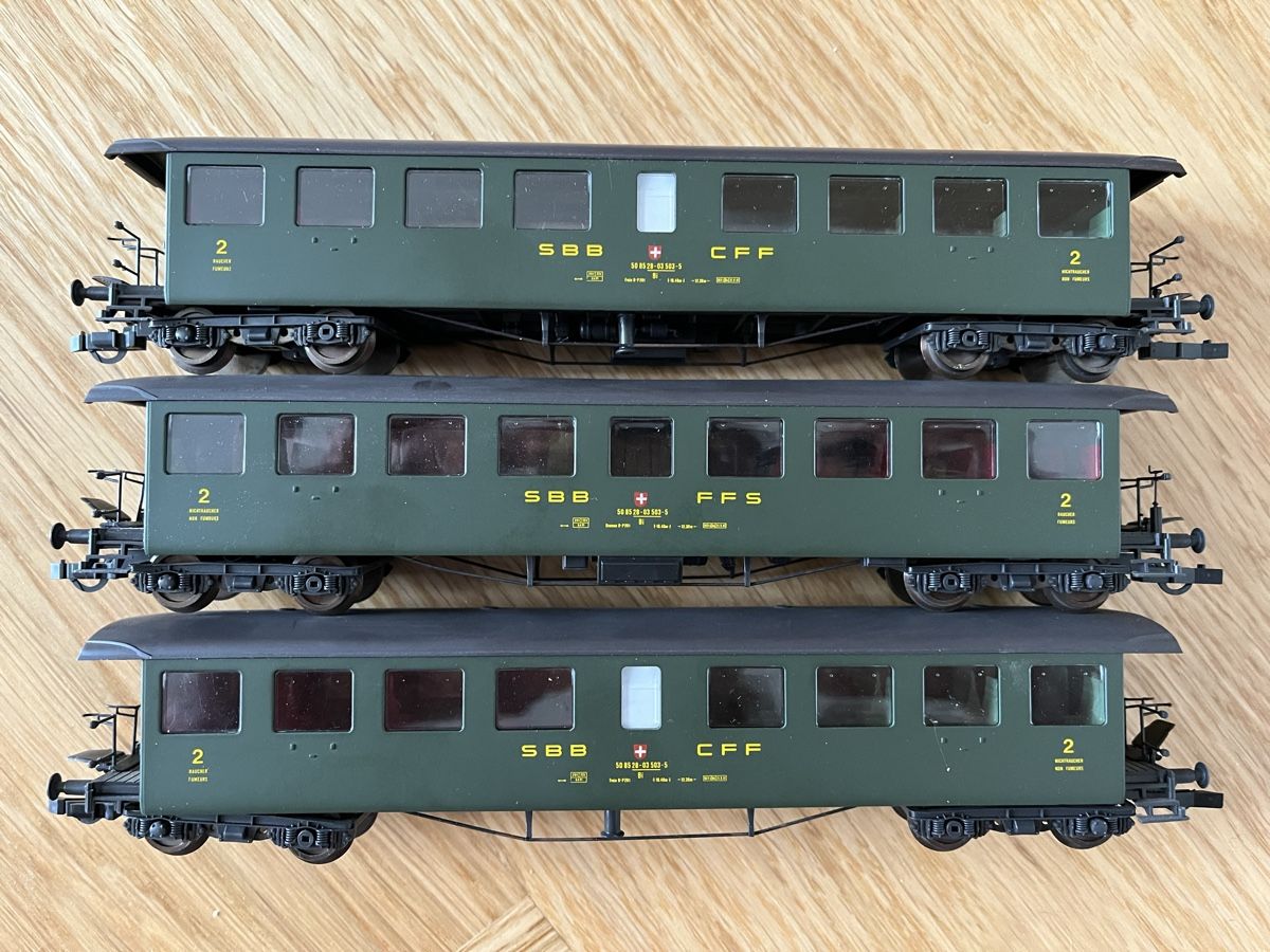 Roco Modellini di ferrovie: 3x SBB Seetalwagen Roco OVP – Usato da Basel venduto da Re620_11627 1