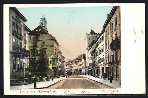 Cartoline postali: AK Rheinfelden, Marktgasse, 1900 – Usato da Berlin venduto da bartko-reher