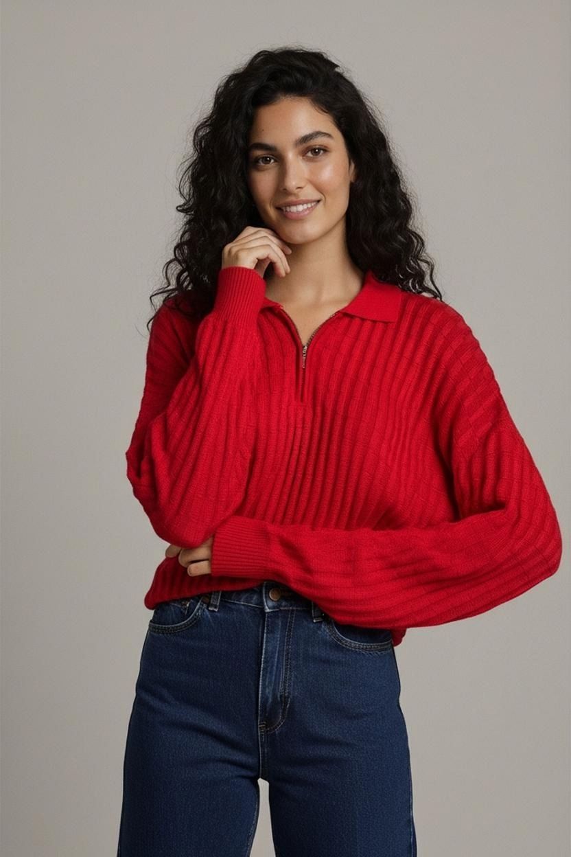 Carlo Colucci Maglioni & Felpe: Carlo Colucci Klassischer Roter Strickpullover mit – Usato da Zug venduto da vinokilo