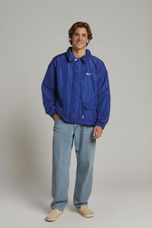 Vintage Nike Marineblau Windbreaker Jacke - Größe L
