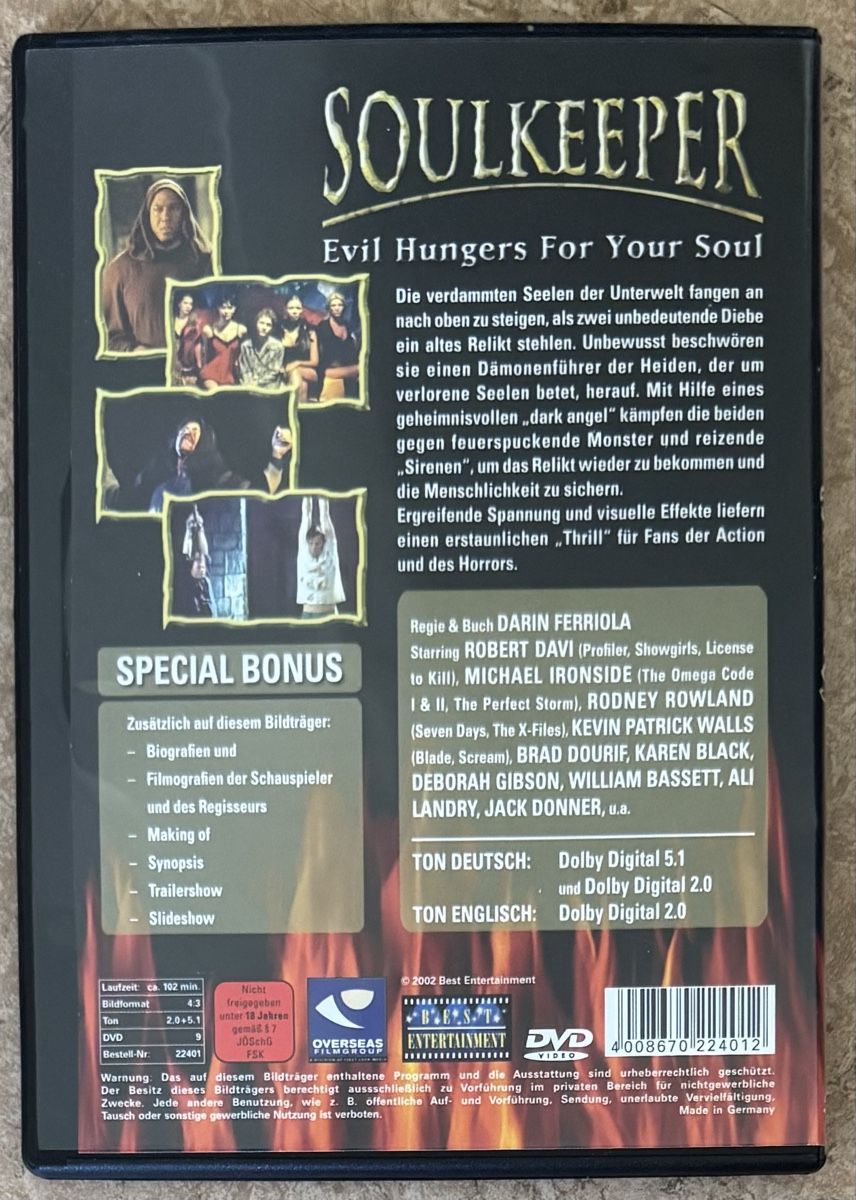 Tutti i DVDs: SOULKEEPER – Nuovo (secondo la descrizione) da Dietikon venduto da AndreaSch01 1