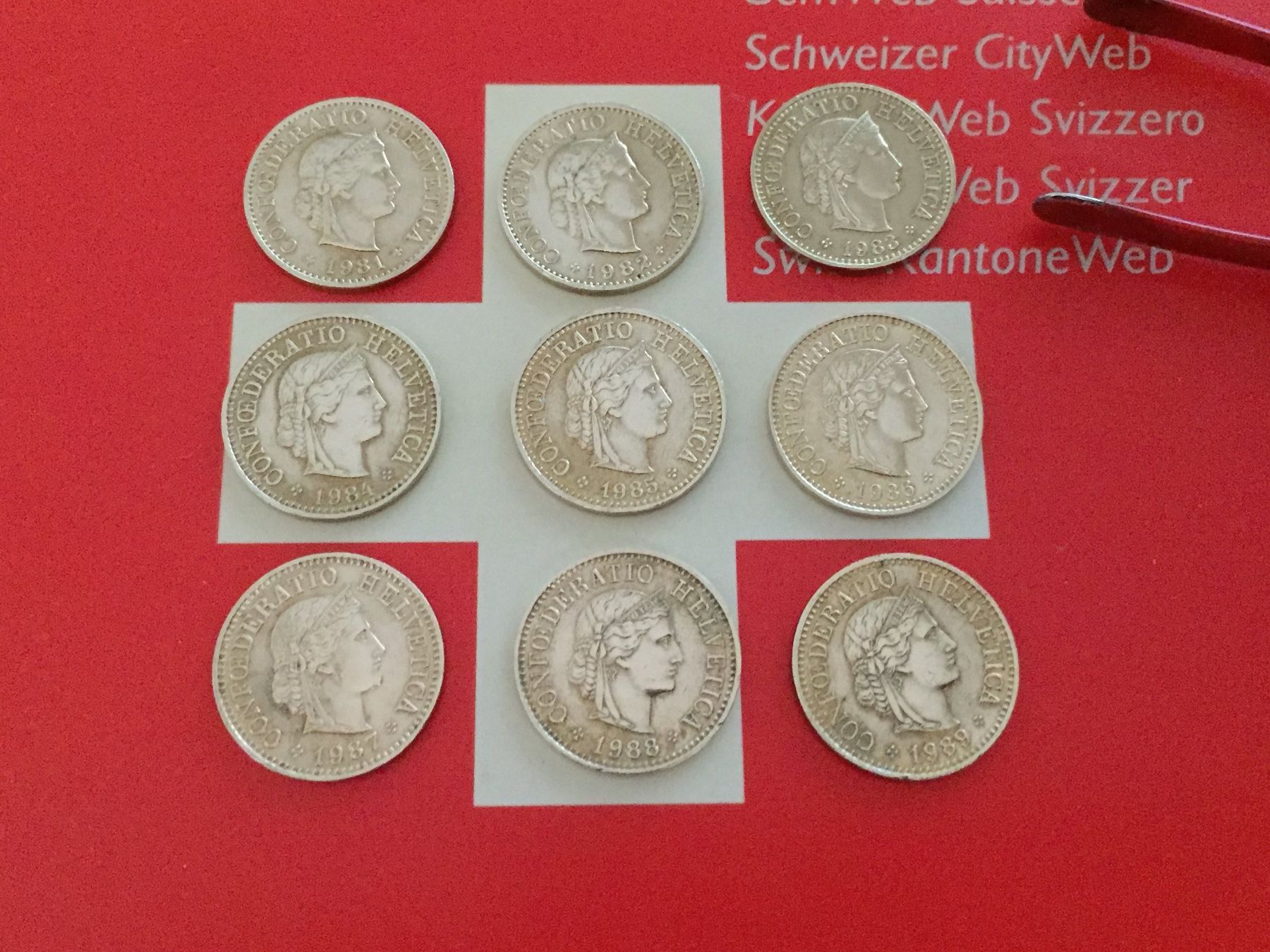 Tutti le monete: 5 Rappen 1981 - 1989 komplett – Usato da Elsau venduto da herbybay 4