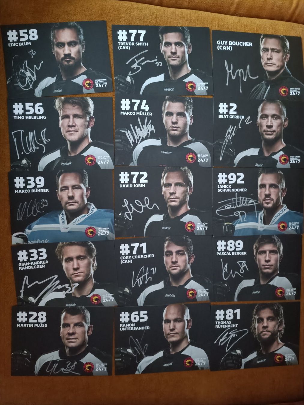 Autografi: SC Bern - Saison 14/15 - 28 handsignierte Autogrammkarte – Usato da Menziken venduto da Artographs