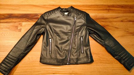 Jacke Kunstleder schwarz 158