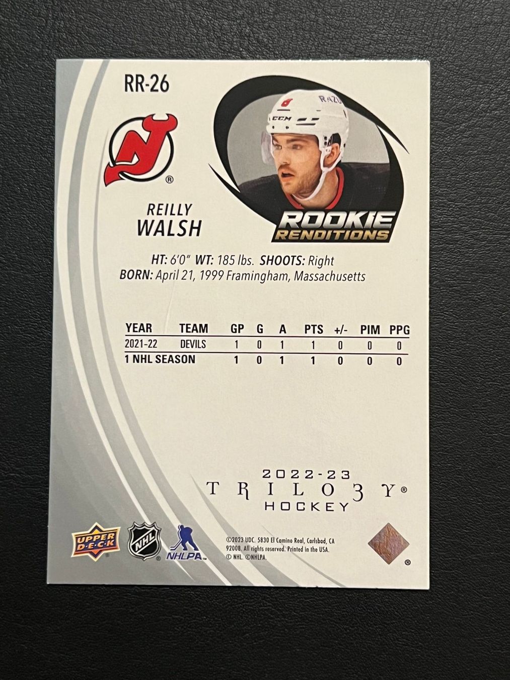 NHL Carte collezionabili: Reilly Walsh 2022 Rookie New Jersey Devils – Nuovo (secondo la descrizione) da Möhlin venduto da SwissHockeyCards 1
