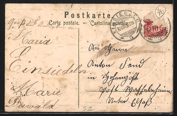 Cartoline postali: Präge-Lithographie Maria Einsiedeln, Gn – Usato da Berlin venduto da bartko-reher 1