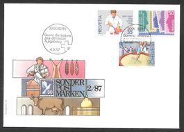 FDC Serie 750 - 752 ET Bern 4.9.1987 schön illustriert