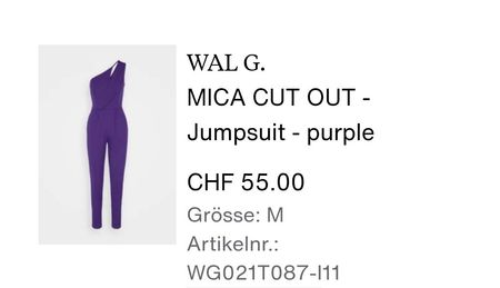 Eleganter Jumpsuit, Lila, Grösse S - Perfekt für Party