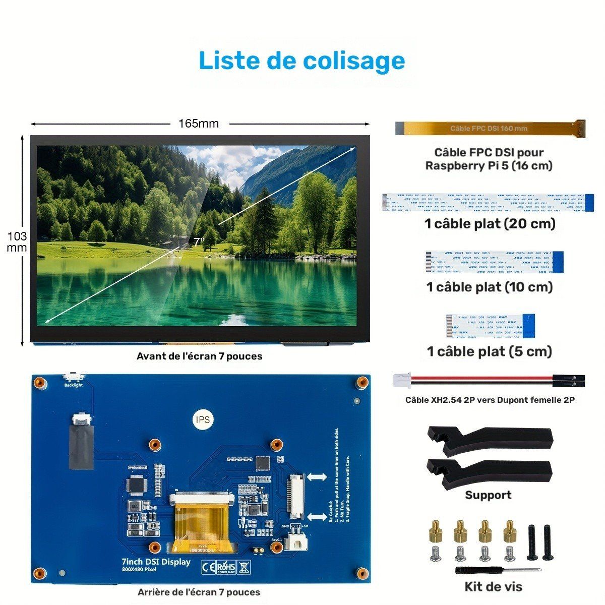 Monitore: Touchscreen 7 Zoll Display Raspberry Pi IPS DSI Bildschirm – Neu und originalverpackt aus Genève von Lotus-18 7