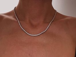 Elegante Strass Halskette 925er Silber mit Zirkon 