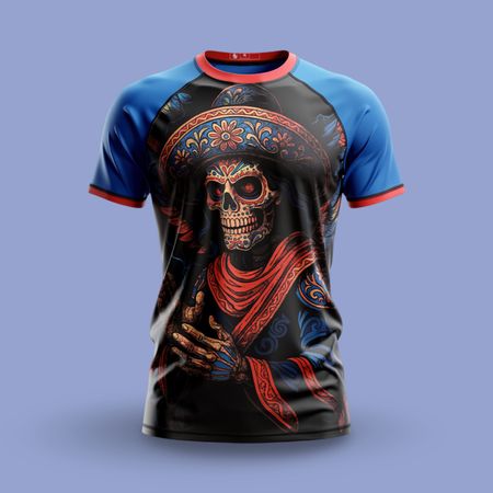 T-shirt compression sport bleu Lionheart – fitness Calavera