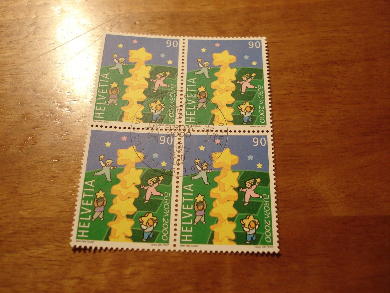 Alle Briefmarken: Sondermarke Europa, 2000. FDC + 4erblock ET-o – Gebraucht aus Niederwil AG von morostahu
