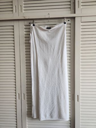 Enigma jupe tablier blanche en coton. XS-S