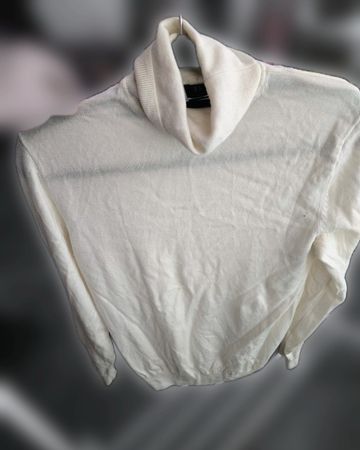 Boggi Milano Rollkragenpullover Merinowolle Creme Gr. M