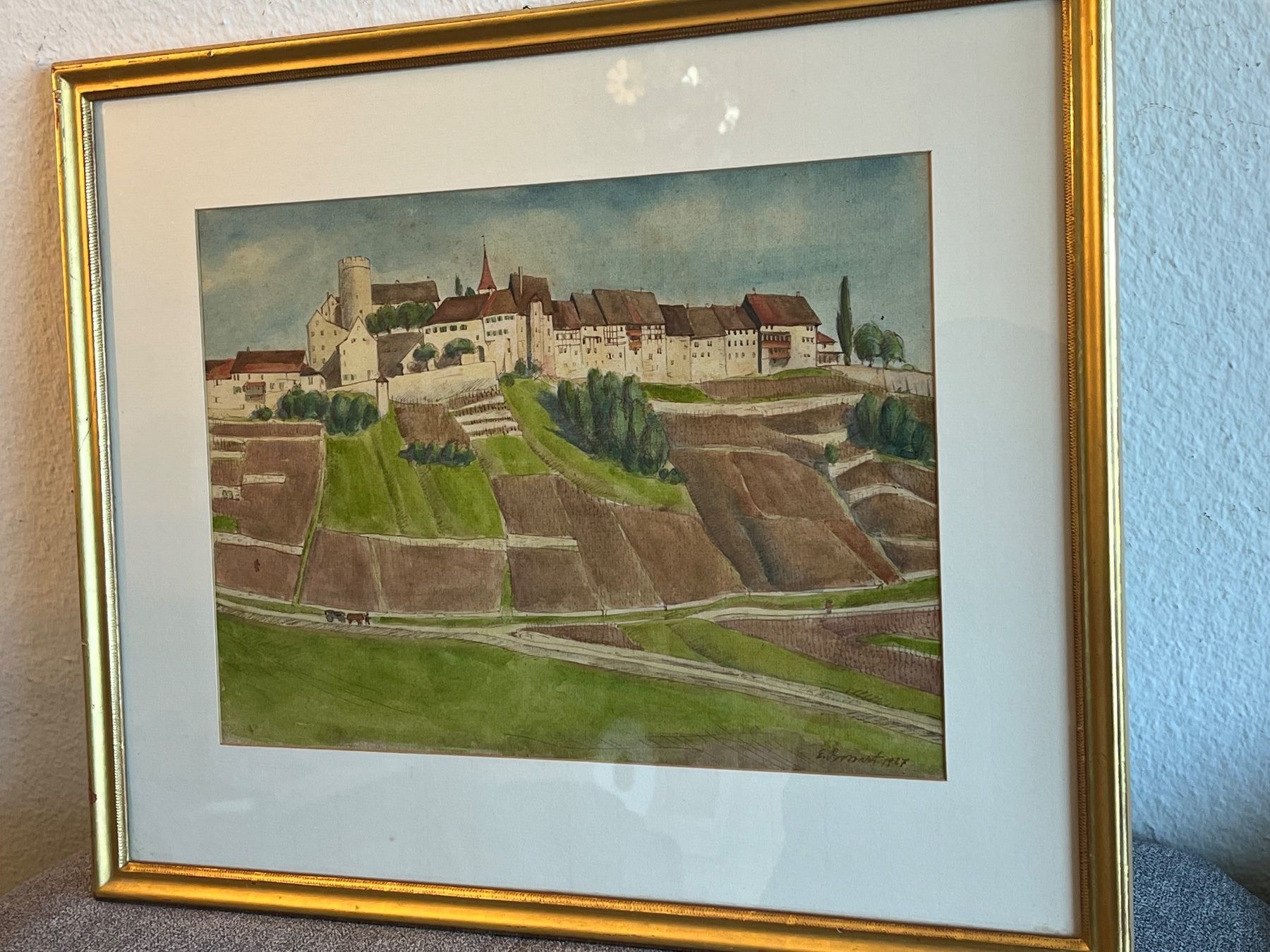 Dipinti: E. Bossart 1927 Aquarell – Usato da Basel venduto da PAUL_ART 7