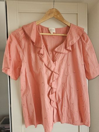Chemisier SÉZANE rose Blush brodé 42 🩷