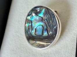 Perlmutt Anhänger, Silber 925, 26 mm, NEU