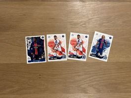 4 Topps Sammelkarten PSG Fussball Spieler gebraucht