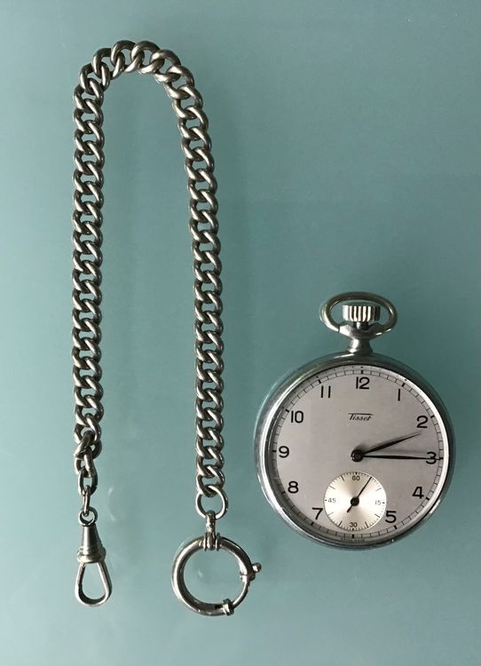 Taschenuhr Tissot um 1950 vollständig revidiert mit Beleg
