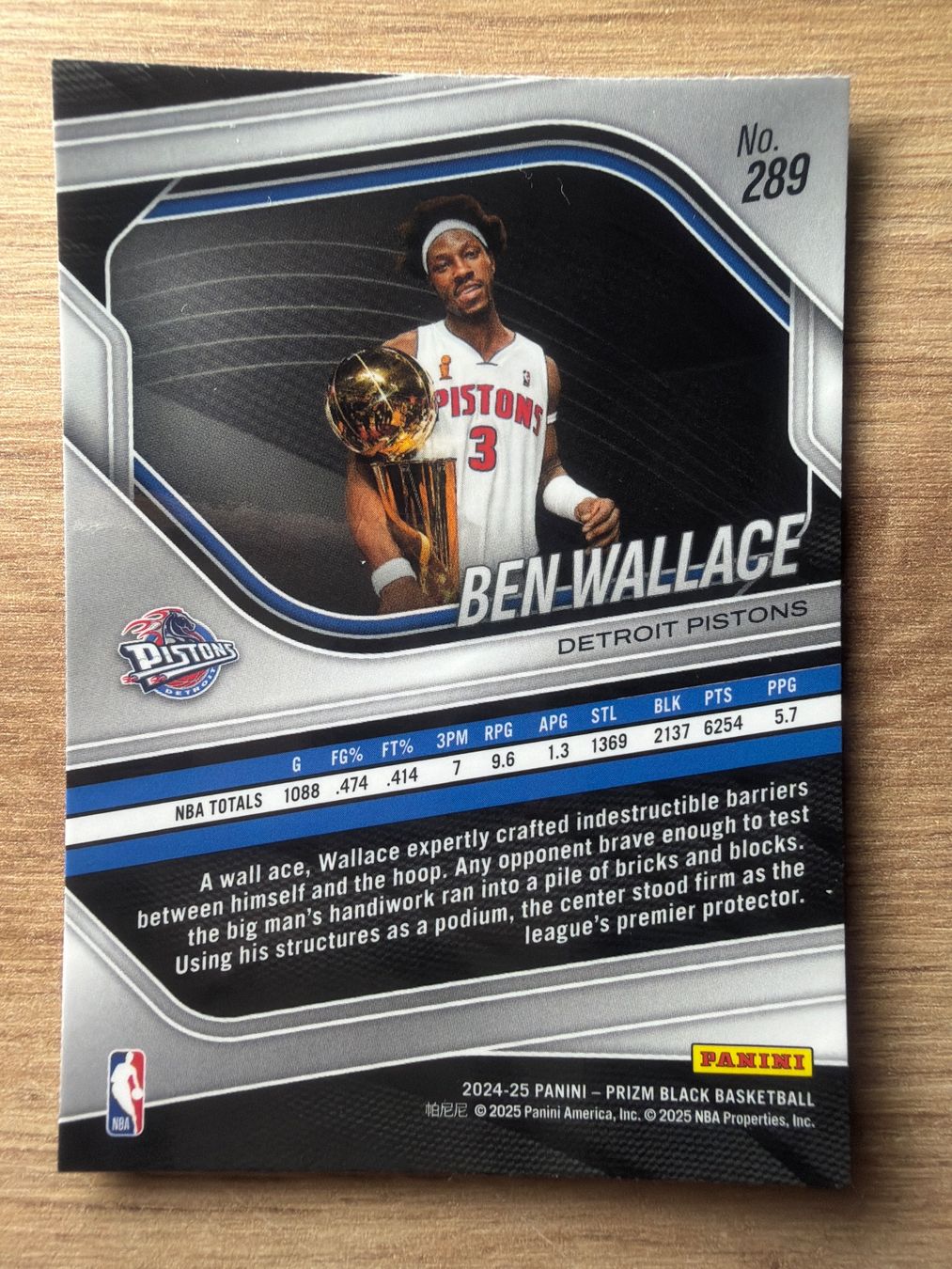 Nba Sammelbilder & Trading cards: NBA Ben Wallace Legends Prizm Black 24/25 – Gebraucht aus Netstal von Clutch79Cardz 1
