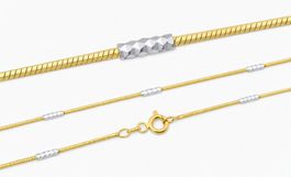 45cm Collier 1.1mm gelb-vergoldet Silber 925 bicolor