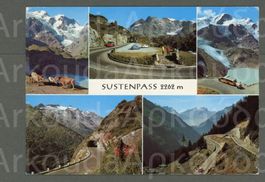 AK color Sustenpass UR/BE 5- Bildkarte,Postauto,VW ≈ 1966
