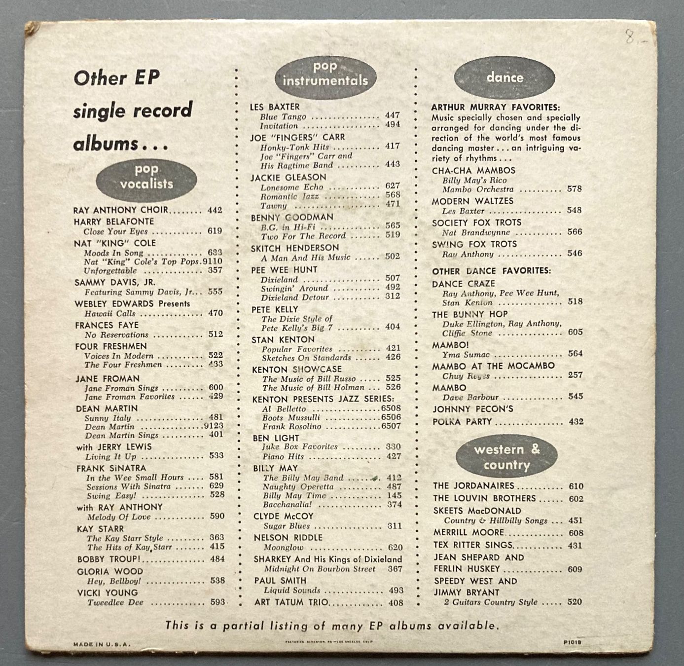 Dischi in vinile: NAT' KING' COLE – Usato da Poliez-Pittet venduto da Newtown-Records 1