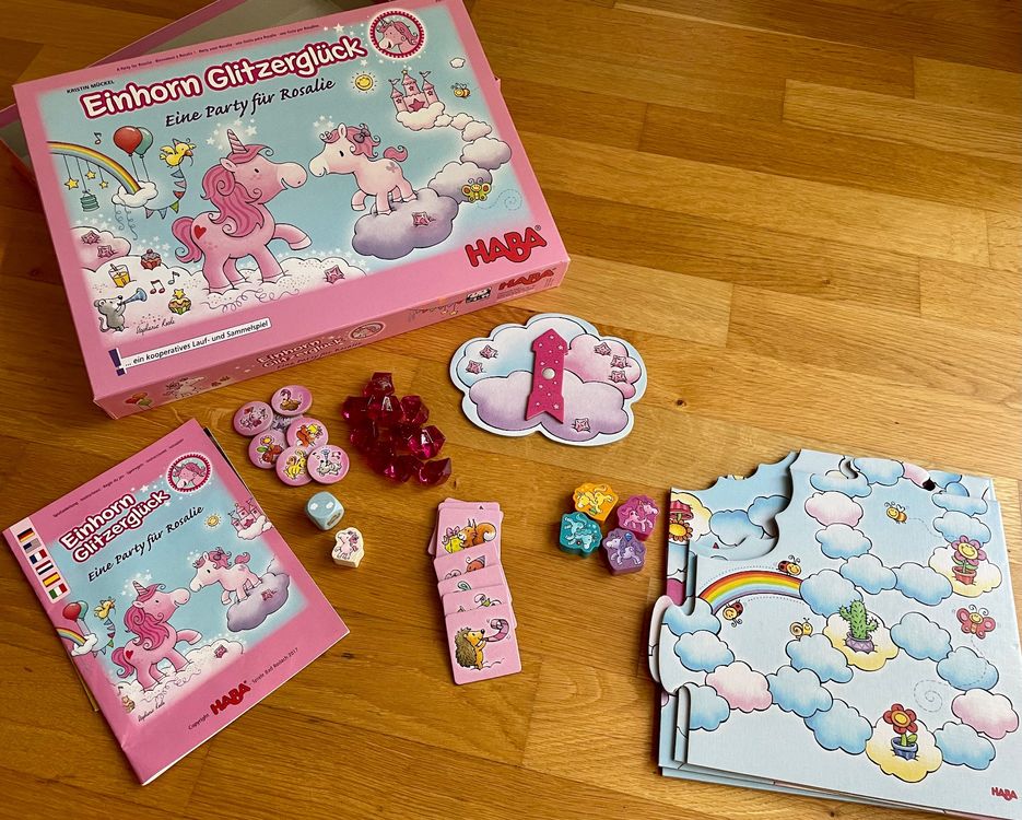 Einhorn Glitzerglück - Haba - zauberhaftes Würfel-Laufspiel - vollständig - Top