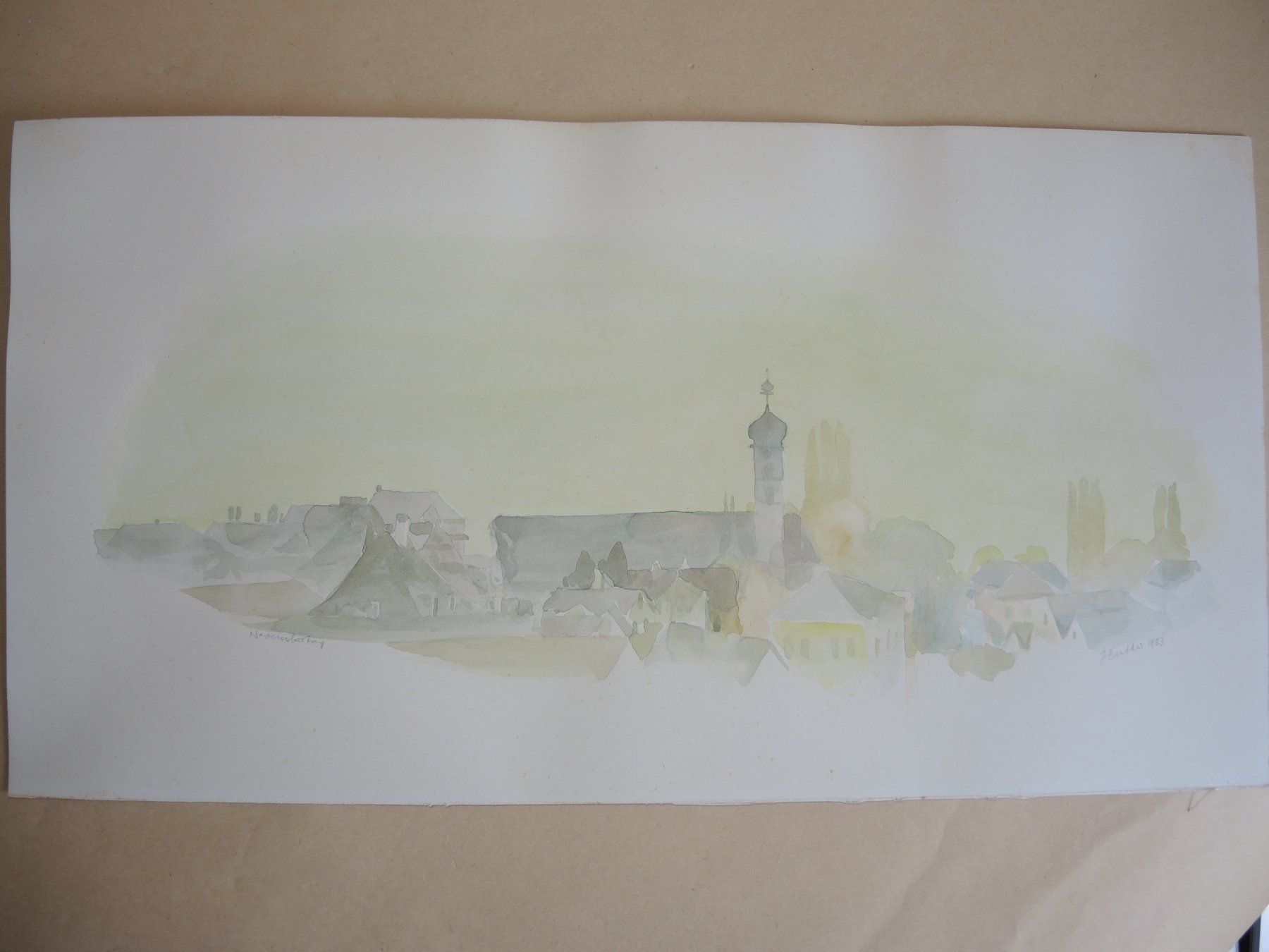 Poster & Bilder: Aquarell Kolumbanskirche Rorschach Kirche signiert Sutter – Gebraucht aus Rorschach von maeck8 1