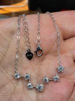 Collier argent avec diamants de moissanite 0,92 ct certifié