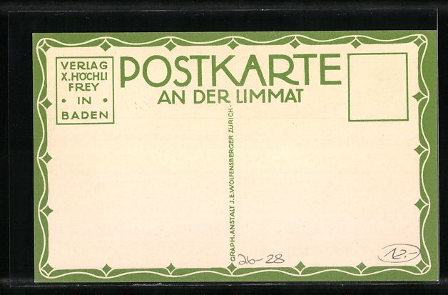 Cartoline postali: Künstler-AK Baden, An der Limmat – Usato da Berlin venduto da bartko-reher 1