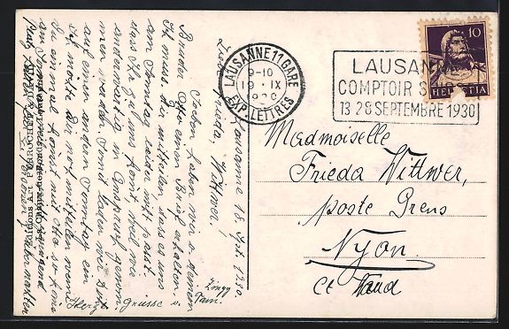 Cartes postales: AK Lausanne, Le Château, 1930 – D'occasion à Berlin par bartko-reher 1