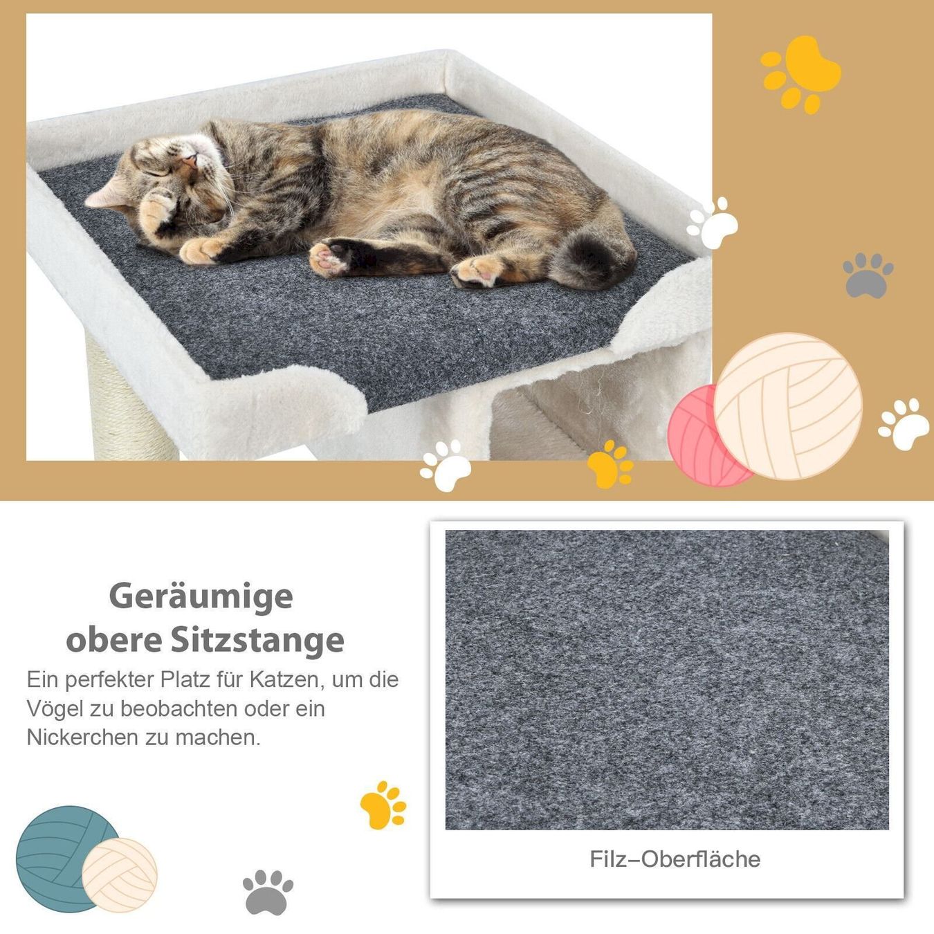 Katzenbaum - Kratzbaum: COSTWAY Kratzbaum klein weiß grau – Neu und originalverpackt aus Bottighofen von zaap 4