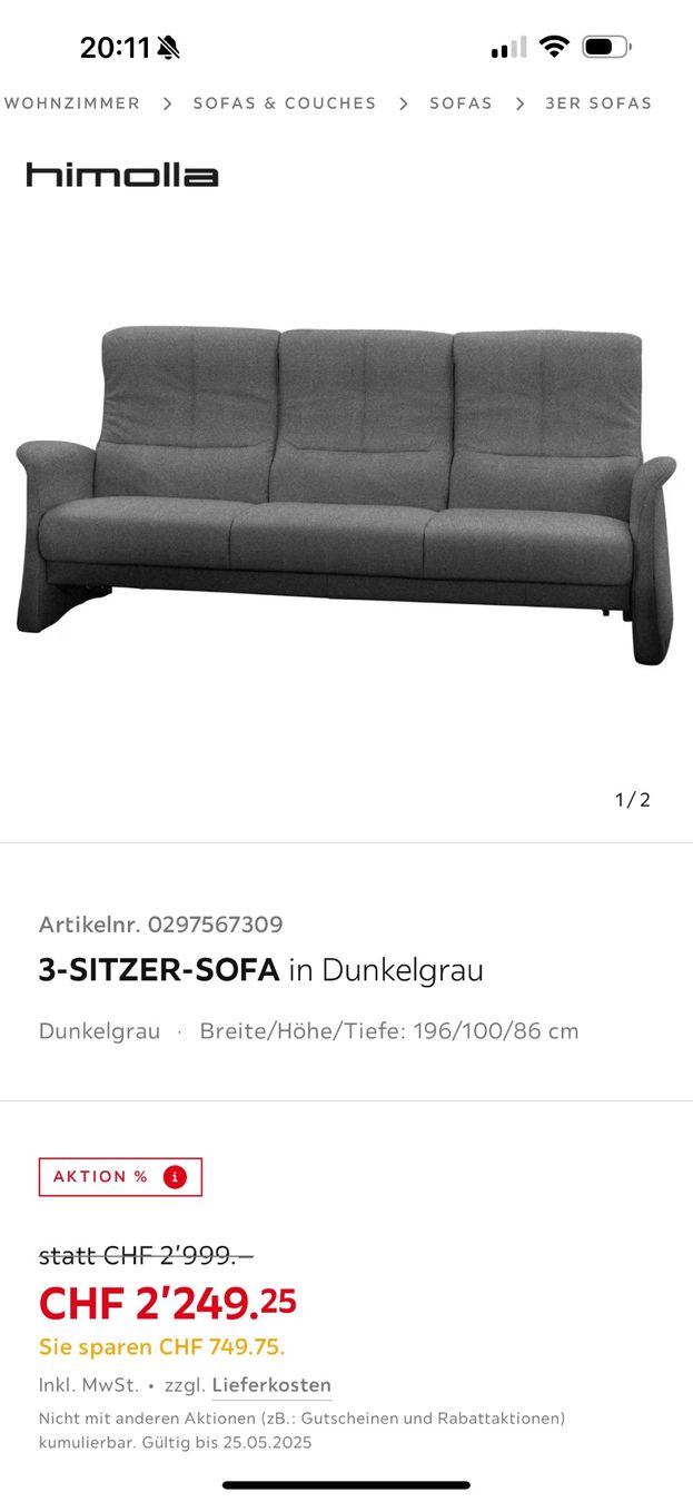 Himolla Sofas: Sofa Himolla – Gebraucht aus Grossaffoltern von sol_xc6d 3