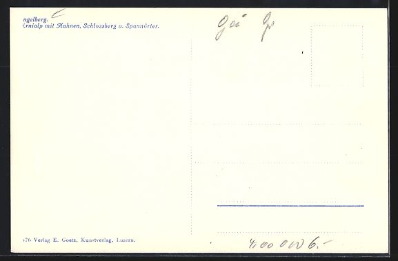 Cartoline postali: Engelberg, Arnialp mit Hahnen Schlossber – Usato da Berlin venduto da bartko-reher 1