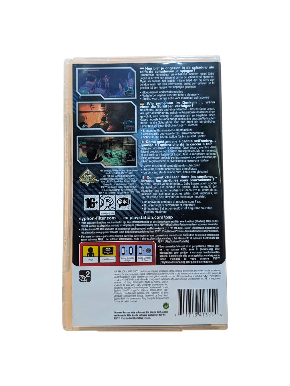 Sony Spiele: Syphon Filter: Logan's Shadow PSP UMD Ausgetauscht – Gebraucht aus Domat/Ems von IsseldorsShop 1