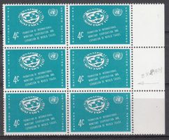 UNO NY Mi 96 im 6er-Block postfrisch mit Abart