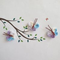 3 Stk Schmetterlinge gehäkelt, farfalle uncinetto 039 C