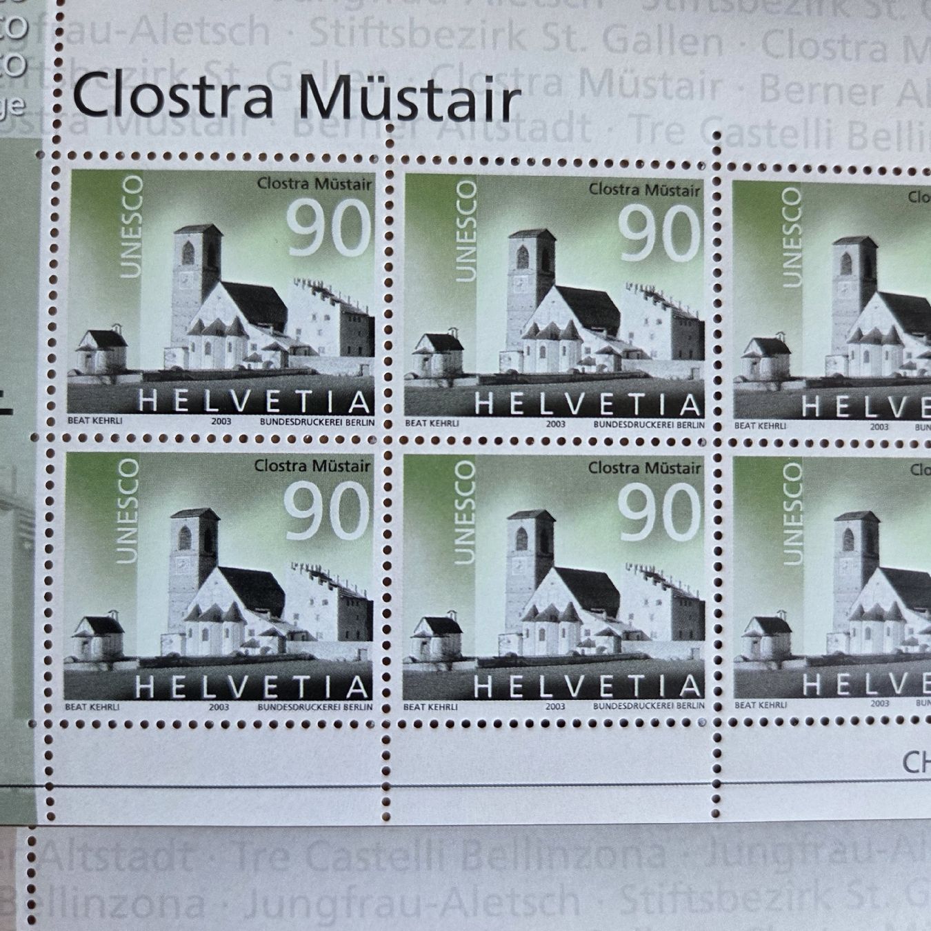 Tutti i francobolli: 4 Postfrische Briefmarken Bögen CH – Usato da Stans venduto da Ducati16 7