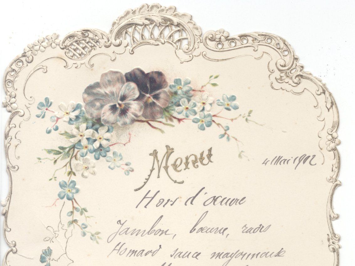 Cartoline: Menu / Speisekarte  - Jugendstil - 1902 – Usato da Biel/Bienne venduto da 07helios032 1