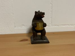 Antiker Bär mit Topf, Gusseisen, Herbstdeko, Vintage 50s