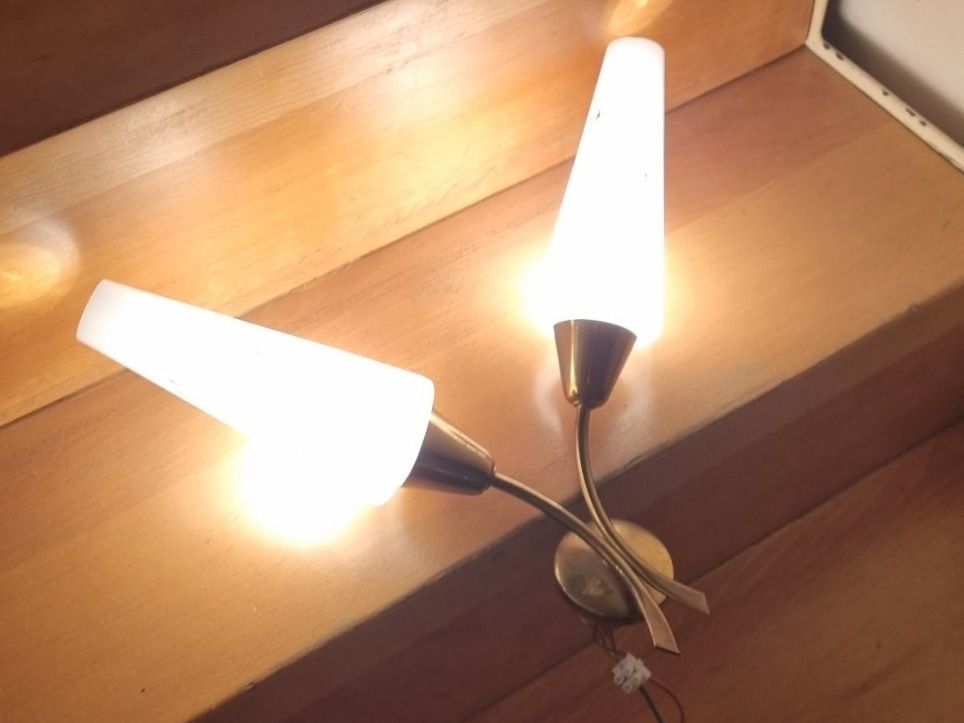 Lampade: Französische Messing Wandlampe – Usato da Basel venduto da Jcva 4