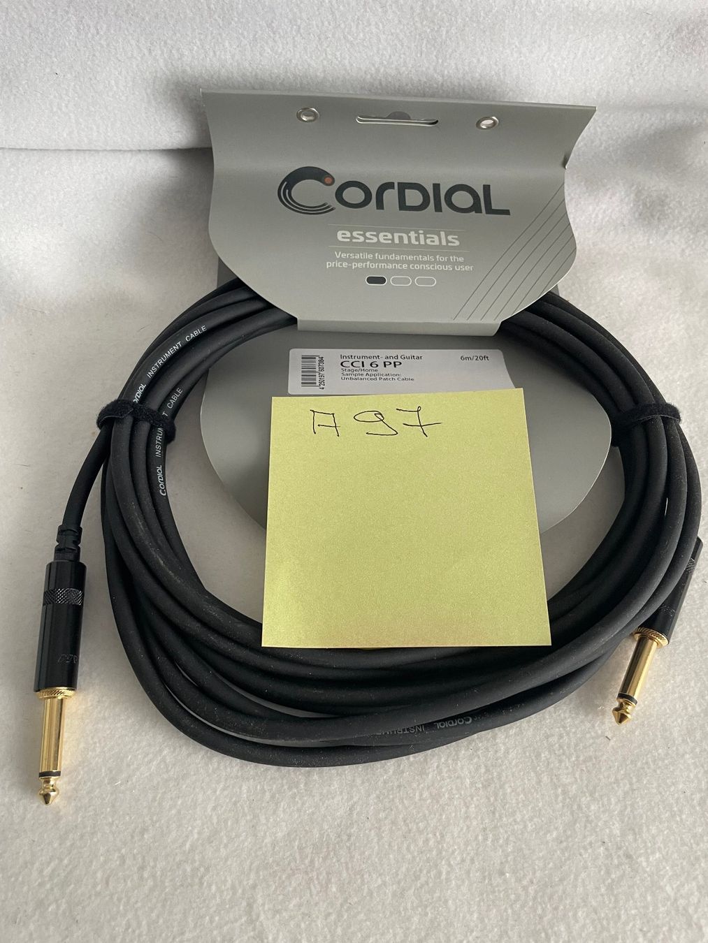 Kabel: CORDIAL CCI 6 PP - Instrumenten-Kabel, 6m   A97 – Neu und originalverpackt aus Schötz von amore14 2