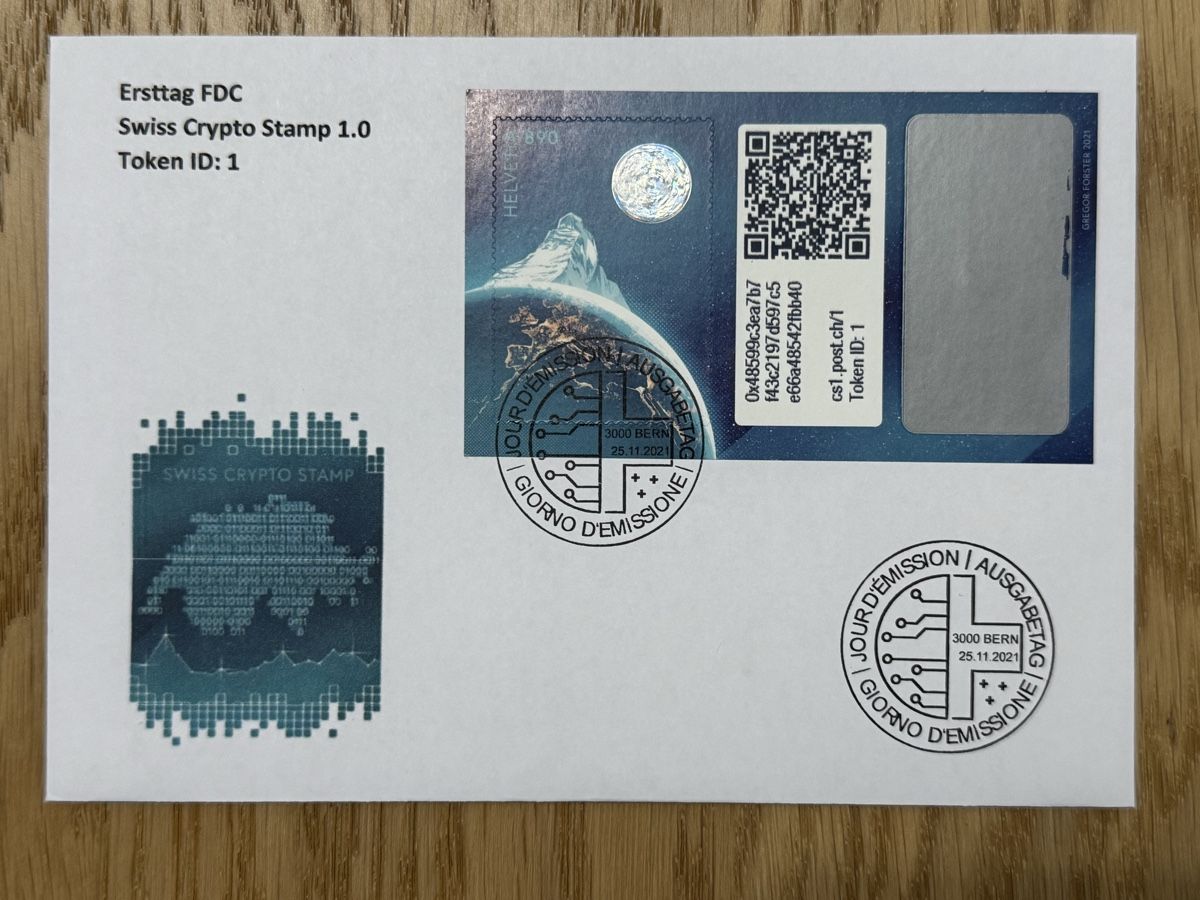 Tutti i francobolli: FDC Swiss Crypto Stamps 2021 ID 1 – Usato da Fieschertal venduto da REZELL