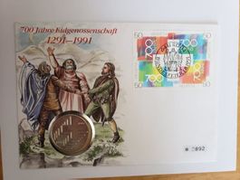 Münzbrief 1991 700 Jahre Eidgenossenschaft