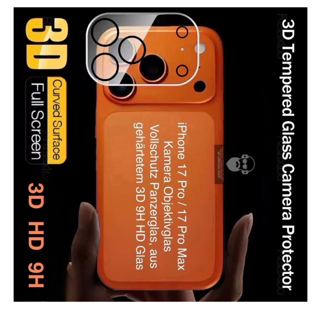 Panzerglass Cover & Protezioni schermo: iPhone 17 Pro Max Protections caméra en verre trempé 3D 9H – Nuovo (secondo la descrizione) da Basel venduto da MY.AIRPODS.SHOP