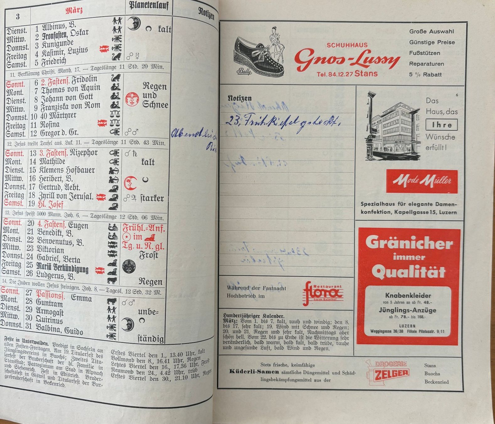 Libri: NIdwaldner Kalender 1955 – Usato da Sarnen venduto da Livres 3