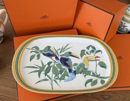 Plat de Service Hermès Porcelaine – Rectangulaire 39,5 cm –