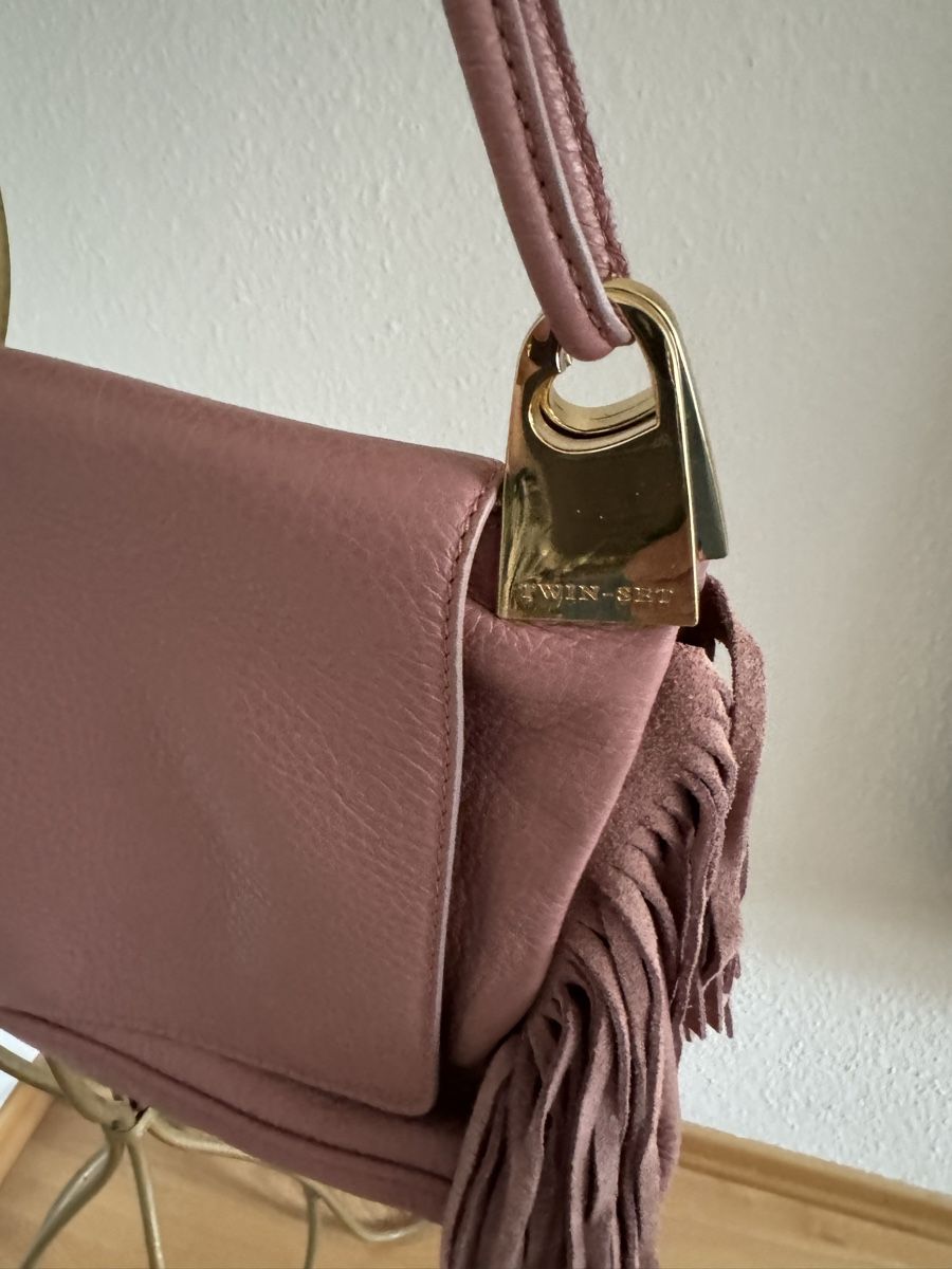 Twinset Borse da donna: Neu TWINSET Leder Tasche mit fransen Rosa – Nuovo e nell'imballaggio originale da Bern venduto da Ninitto 2